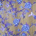 Printed Birds Flowers Embroidery Tulle Lace Fabric