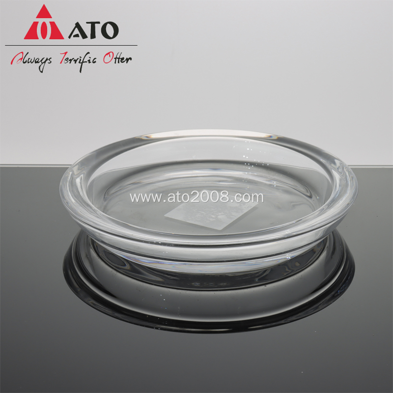 Clear round glass plate for fruit vegetable snacks