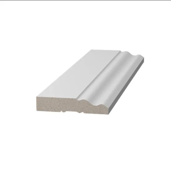 Flooring accessories decorative white primed mdf moulding customized size skirting baseobard