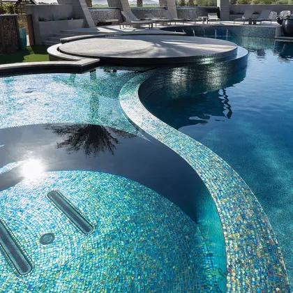 Customized Mosaic Design Blue Glass Mosaic for Swimming Pool mosaic tiles