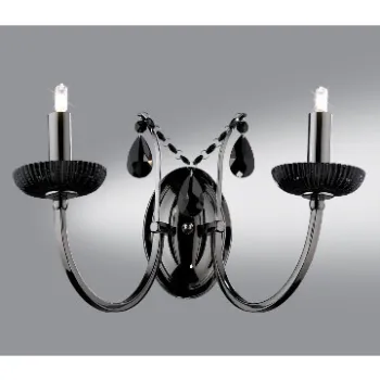 Crystal chrome fabric shade black wall sconces fancy modern design