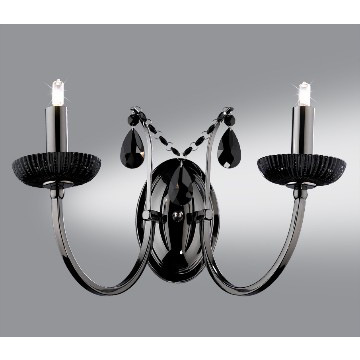 Crystal chrome fabric shade black wall sconces fancy modern design