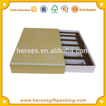 Trade Assurance High Quality Cosmetics Gold Paper Drawer Paper Box Sliding Packaging