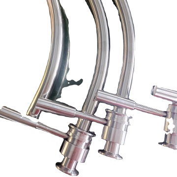 Válvula de control de transferencia manual de brazo de estante sanitario para tanques de cervecería
