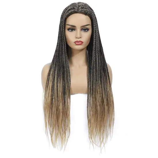 Synthetic wigs heat resistant knotless box braided wigs for black women