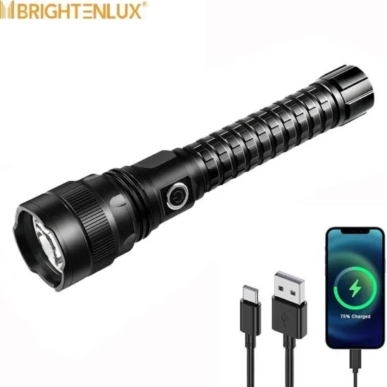 USB Rechargeable High-Power XHP70 LED Flashlight with 10,000 Lumens and Super Brightness