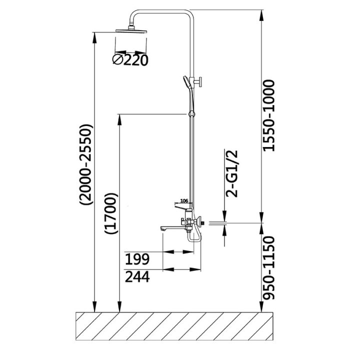 Elegant Zinc Alloy Shower Faucet Combo