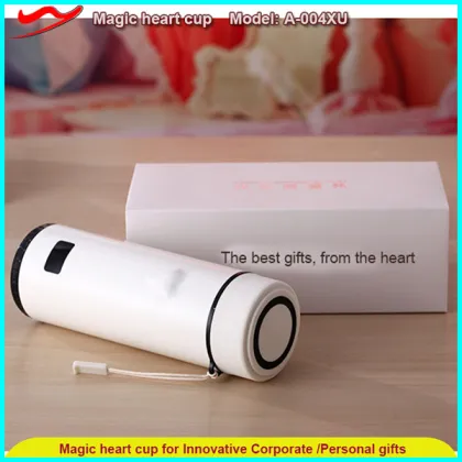 Temperature color change heart cup