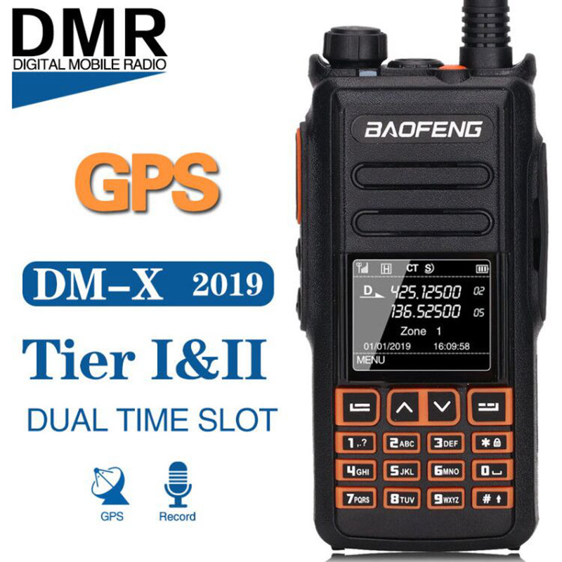 Baofeng DM-X GPS Record Tier 1&2 tier II Dual Time Slot DMR Digital/Analog Walkie Talkie Portable Radio Upgrade of DM-1702
