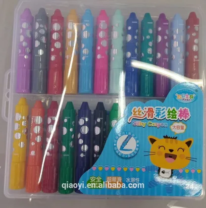 24-color silky crayon,non-toxic wax crayon,painting crayon for kids,twisted crayon