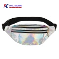Shiny Waist Bag with Pouches and Adjustable Belt