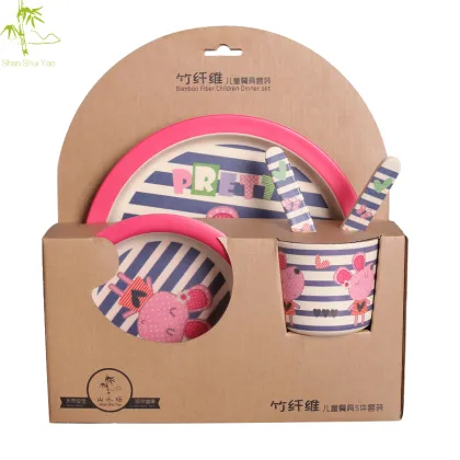bamboo fiber plates set dinnerware tableware bambu fibre dinner set for kids