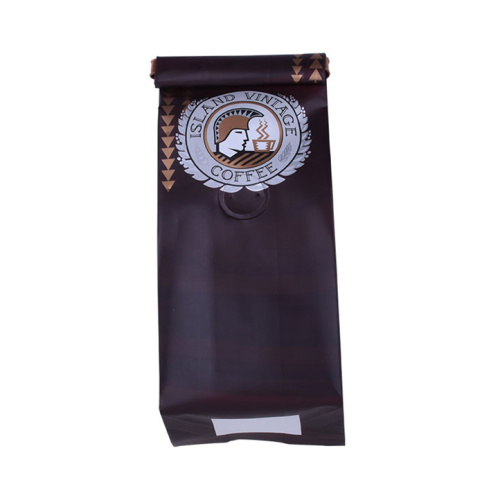 Sertifisert komposterbar Gusset-kaffepose med tinnbind