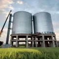 Slag powder storage silo