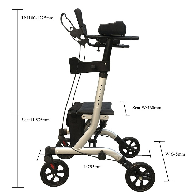 Standup pliing rollator walker mobilité aide à marcher avec des accoudoirs pour les seniors et les adultes lient TRA02C