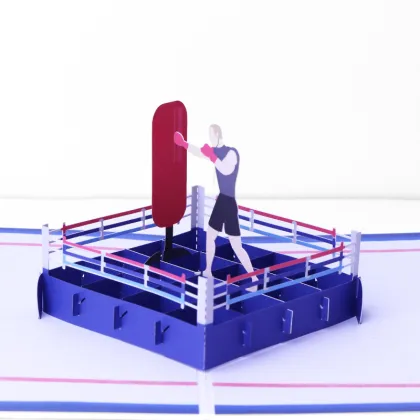 3D Boxing Gloves Greeting Card