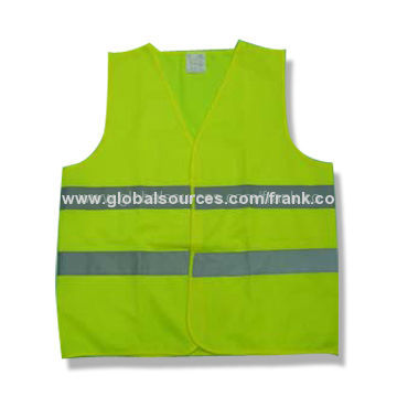 Reflective Safety Vest, Made of 100% Polyester Tricot Fabric