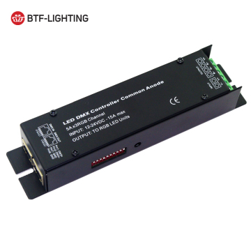 Best Selling Btf-Lighting Common Anode DMX512 RGBW Decoder with Remote Control