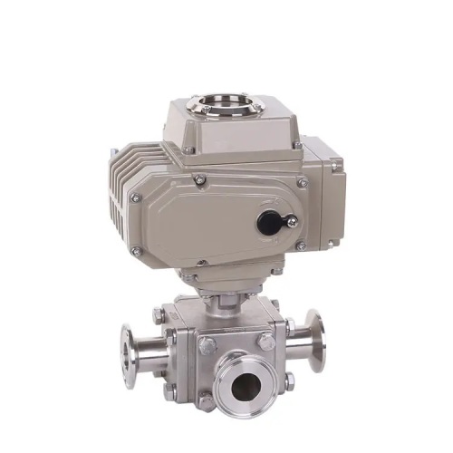 Sanitary Electric Full Bore Encapsulated 3Way Ball Valve