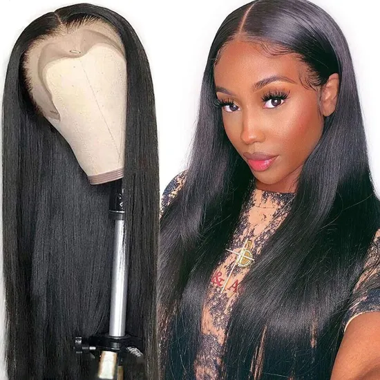 Glueless Flim Transparent Hd Full Lace Front Brazilian 100% Virgin Cuticle Aligned Human Hair Wig With Baby Hair For Black Women