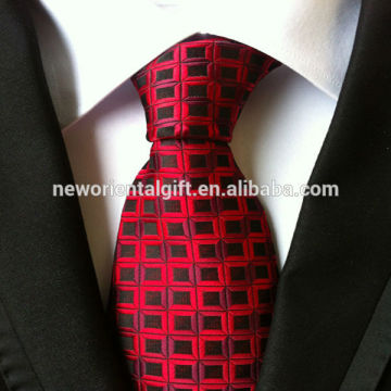 Red square designed ties
