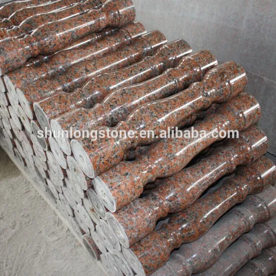 Red granite balustrade,stone railing