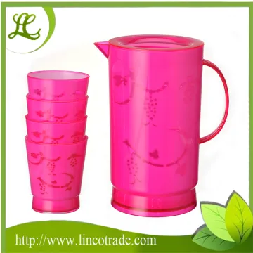 Plastic PS Water Jug Set With 4 Cups