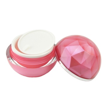 Pink Acrylic Spherical Cream Jar - Drill Face Cosmetic Packaging Container