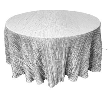 Elegant Gray Crinkle Taffeta 120-inch Round Tablecloth