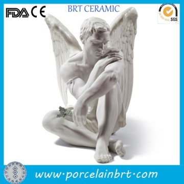 Wholesale unpainted bisque ceramic custom Angel Figurines