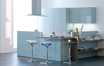 Light Blue Simple Style Acrylic Kitchen Cabinet
