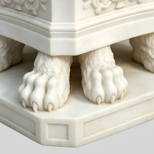 Luxury Carved Face White Marble Candle Holder