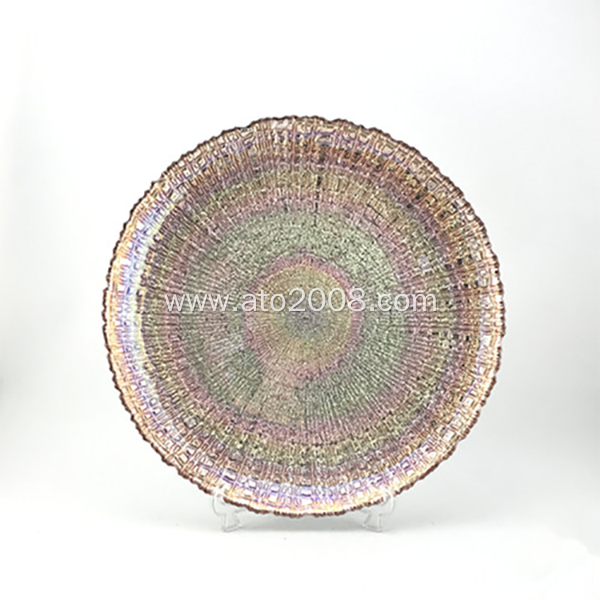Plate pink glass plate