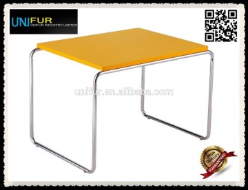 Modern cute durable MDF cheap kid table with sled steel base