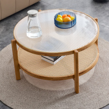 Elegant Double Round Coffee Table with Storage
