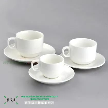 hospitality industry ceramic tea coffee cup and saucer set