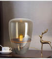 Rookgrijs glas decoratie creatief nachtkastje lamp