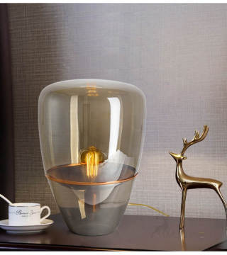 Smoke Grey Glass Decoration Lampada da comodino creativo