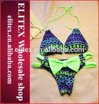 2017 online wholesale green butterfly sexy print woman swimwear CK341c