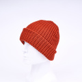 gorro de punto de jacquard a cuadros de waffle