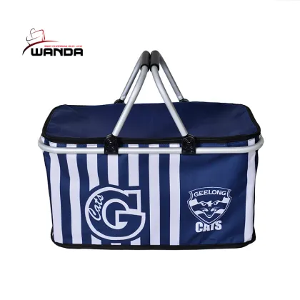 Flexible collapsible whole foods basket insulated cooler bag