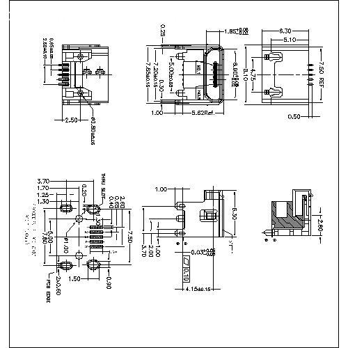 MUFM33 33-MICRO USB 5P B Type Receptacle Connector SMT,CL=4.15mm,Short Feet1.0mm MUFM33 33-MICRO USB 5P B Type Receptacle Connector SMT,CL=4.15mm,Short Feet1.0mm