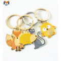 Reka Bentuk Haiwan Cute Logam yang disesuaikan Perancis Bulldog Keychain