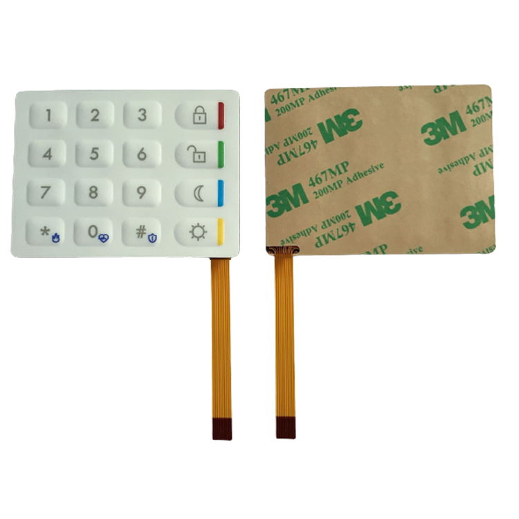 Interrupteur de membrane FPC tactile en relief personnalisé avec LED