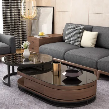 Walnut Color Living Room Furniture Coffee table