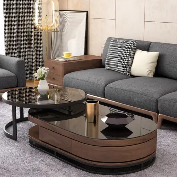 Walnut Color Living Room Furniture Coffee table