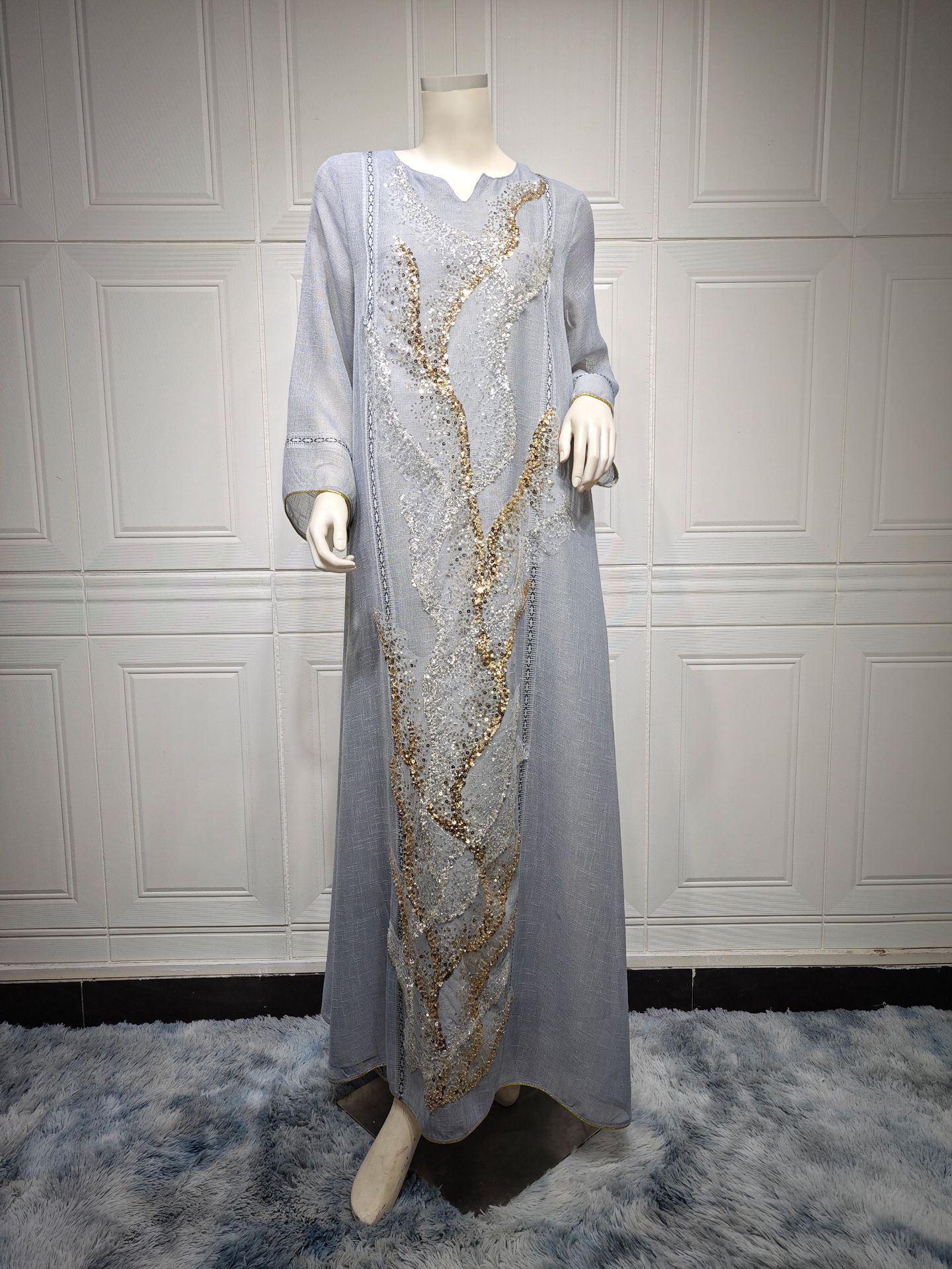 Luxury Mesh Embroidered Abaya Available in Four Colors
