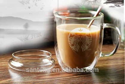 Double wall glass cup