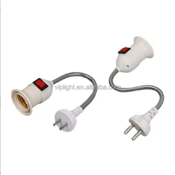 EU/US Plug E27 Socket Base Converter with On/Off Button Switch