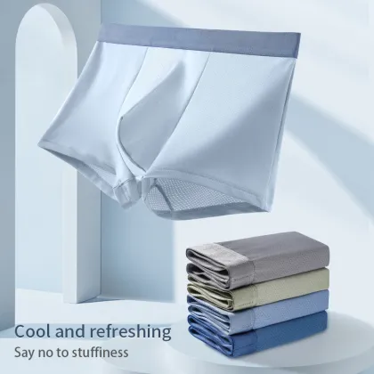 Ice Silk Men's Boxer Briefs - Solid Slim Underwear